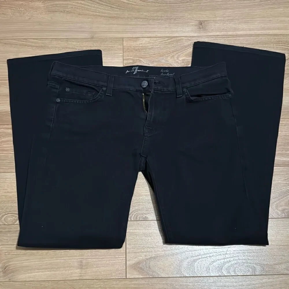 7 For All Mankind LEXIE A POCKET‎ Boot Cut Jeans Petites 30 black jeans
